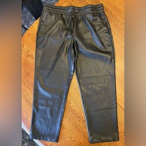 Loft Black Faux Leather Pants. Size XL.